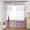 Transparent Window Drapes Romantic Tulle Curtain Flower Pattern Sheer Curtain  Bedroom