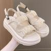 2025 Popular Sandals New Fashion Fairy Style Word with Sandals Pearl Outer Wear Soft-soled Casual Women's Shoes