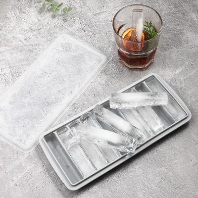 Новый силиконовый лоток для кубиков льда с крышкой 10 ячеек форма для кубиков льда легко извлекается узкая форма палочек формы для приготовления льда для коктейля