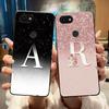 Shiny Starry Sky A-Z Letter Phone Case For Google Pixel 3a Soft Silicone Black Case For Google Pixel 3a XL Anti-scratch Casing
