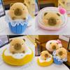 Plush Lovable Capybara Doll With Doughnut Design For Kids Decoration Room
