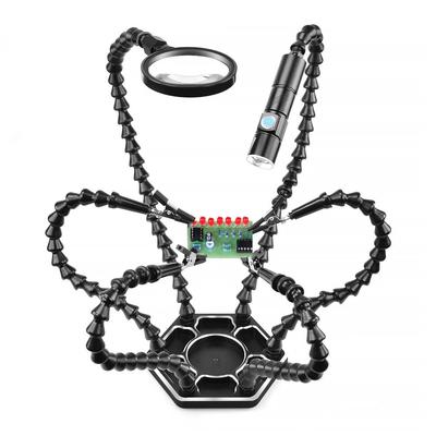 Инструмент для пайки, держателя печатной платы с USB-фонариком, увеличительное стекло, сварочная станция, инструмент