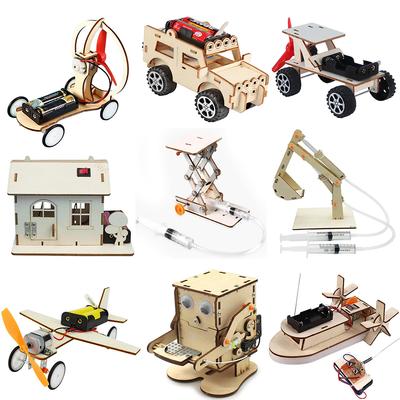 DIY Научные игрушки Детские образовательные STEM-проекты Наборы 3D Сборка модели автомобиля, лодки, деревянная головоломка, набор для научных экспериментов