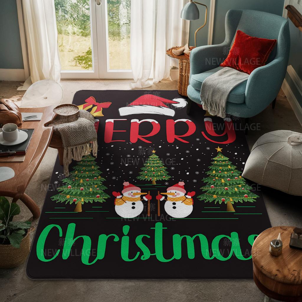 Ковер у входа в дом Домашний коврик у двери Гостиная Ванная Комната Ноги ванная комната Нескользящие коврики с водопоглощением для ванной Счастливого Рождества зима