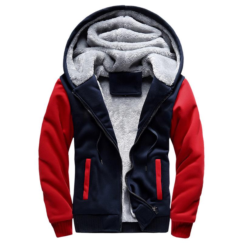 Мужская толстовка-кардиган Urban Fashion с капюшоном, бархатная, не требующая глажки, длинный рукав, воротник-стойка