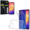 Silicone Gel Case - VCOMP - For Xiaomi Redmi Note 7S - UltraSlim - Transparent - Tempered Glass Film