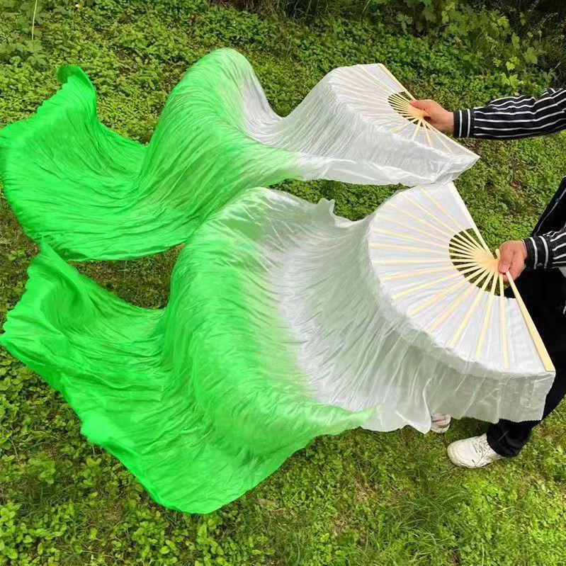 Длина Продажа Танцевальный веер Градиент Танцор Практика Имитация Длинные веера Танцевальный реквизит для выступлений Белый