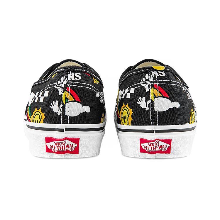 Project x Manual Order x Vans Authentic Canvas Smiley Print Low Top Sneakers Unisex Black VN0A5KS9936