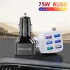 Car Charger 6-in-1 Safe Charging Mini QC 3.0 3.1A 6 USB Fast Charge Automotive Charger for Automobile