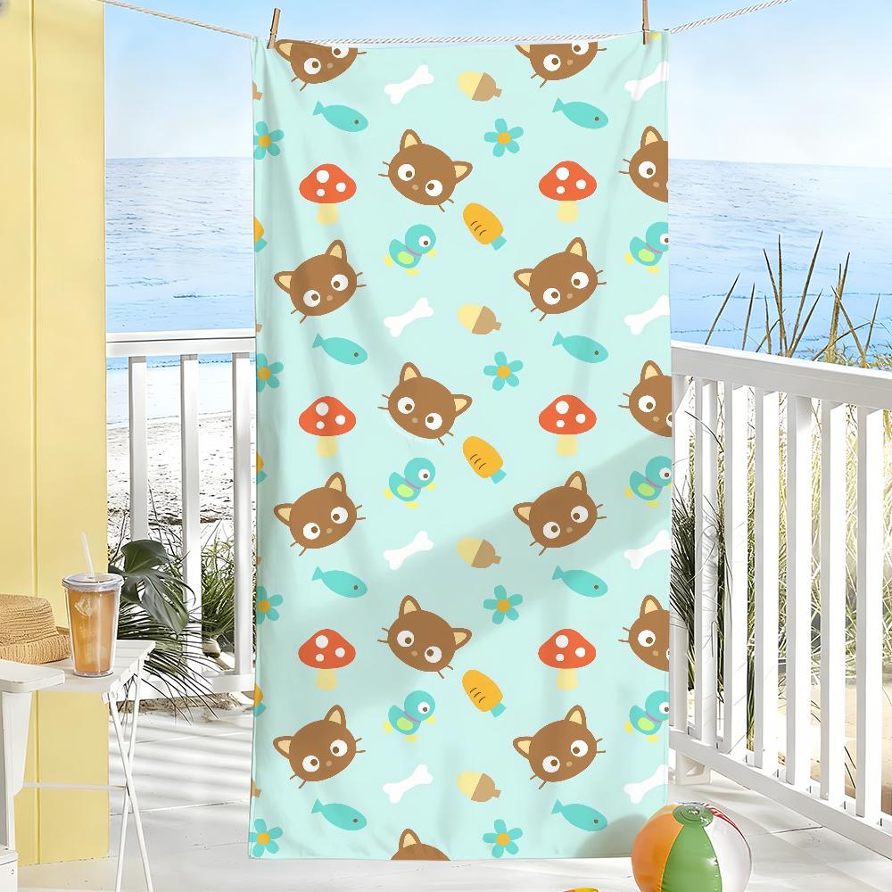 Sa Cute Cartoon C-Chococat Towel Quick Dry Soft Yoga Swimming Fitness Mountain Climbing Large Beach Towels