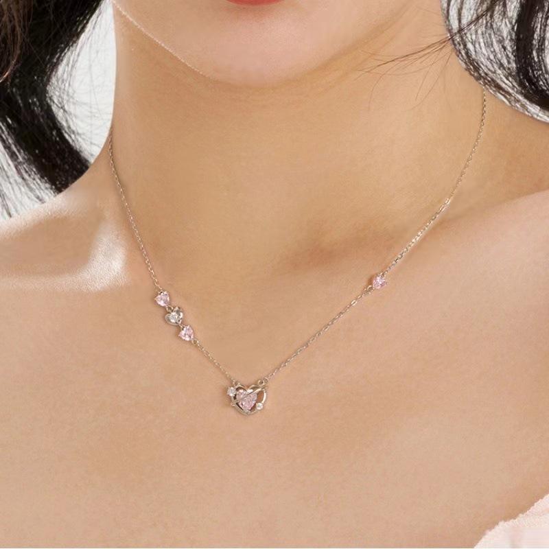Ожерелье Love Heartbeat для женщин, новый стиль, модная легкая роскошная нишевая милая прохладная легкая роскошная стильная цепочка на ключицу для девушки в подарок