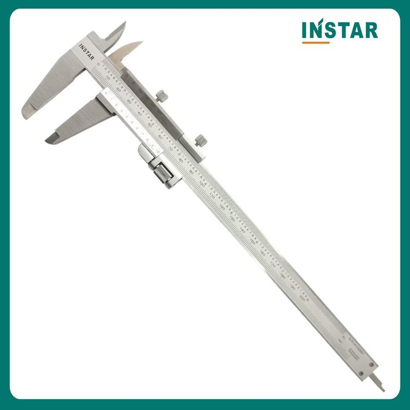 INSTAR Vernier Caliper Mono-Block Stainless Steel 150mm/6" DIN Standard 200mm/8" with Fine Adjustment 300mm/12"