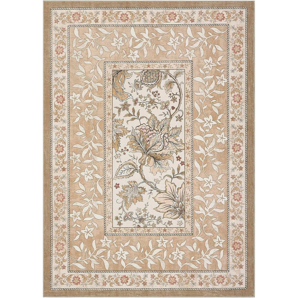 Green Living Room Carpet Soft Plants Flower Bedroom Bedside Floor Mat Vintage Home Decoration Cottagecore Non-Slip Washable Rug