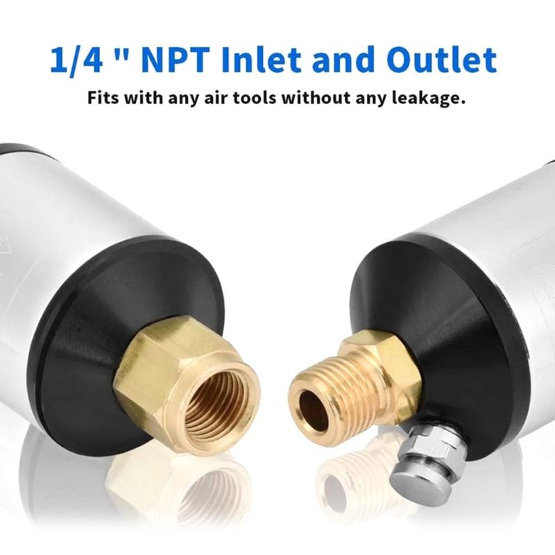 Advanced High Efficiency Air Line Water Separator Filter For Pneumatic Systems Moisture Particle Removal 1/4" Connection