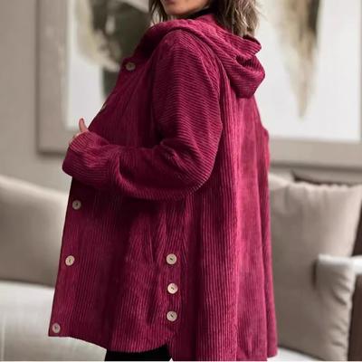 Женская осенне-зимняя новая свободная вельветовая повседневная куртка с капюшоном
