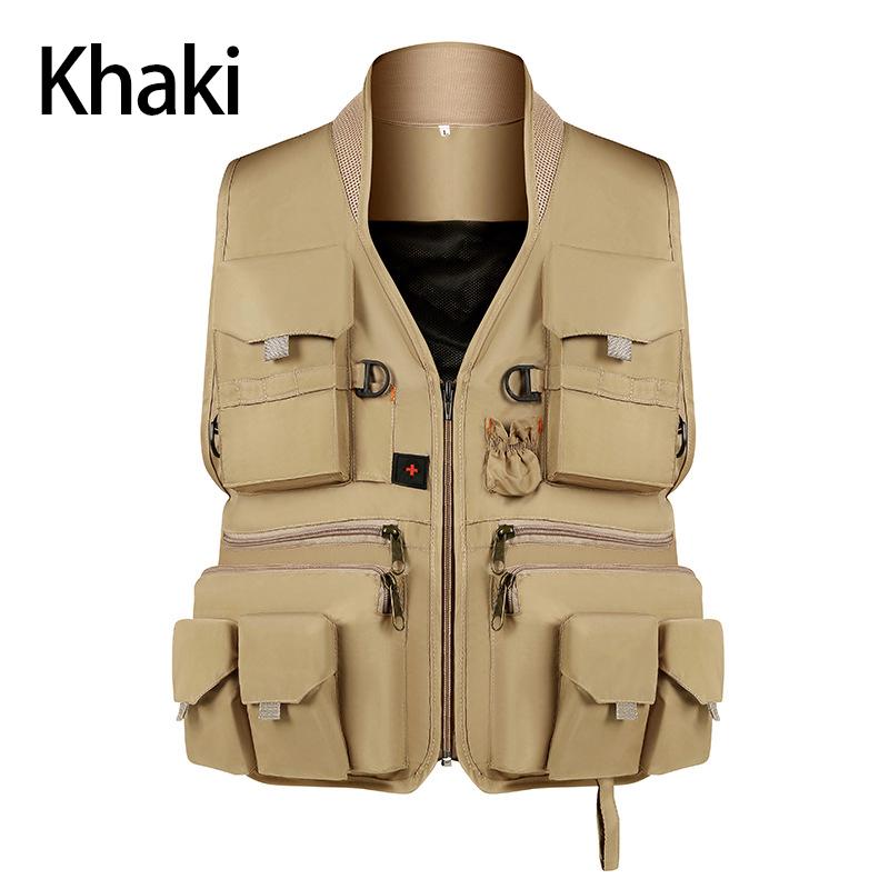 Летний мужской тактический жилет для пешего туризма и рыбалки с несколькими карманами, жилет для фотографа, мужской тонкий жилет-карго для отдыха на открытом воздухе
