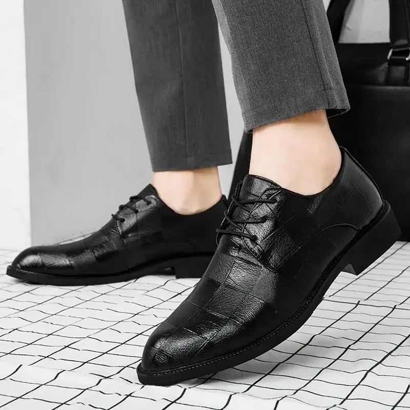 Деловые официальные туфли мужские весна осень итальянская обувь элегантная и классическая легальная кожа 39 социальная обувь для мужчин