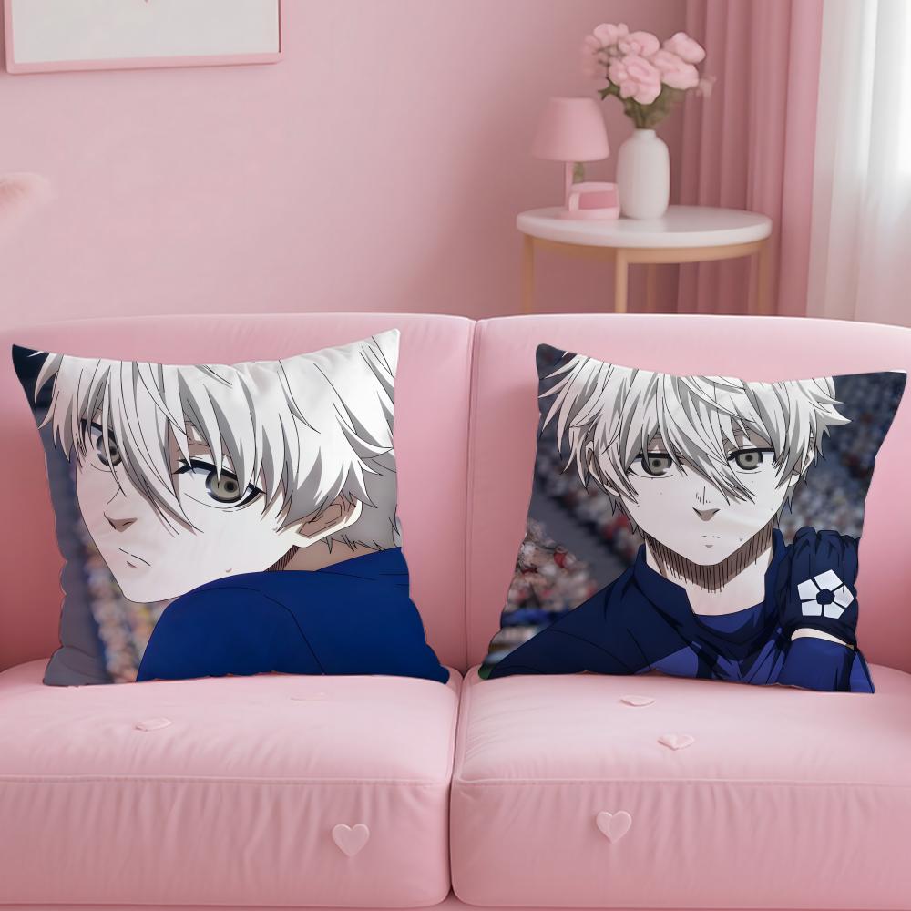 Популярный аниме Blue Lock Наволочка Мягкая и Легко стирающаяся – Универсальная для Дивана, Кровати, Путешествий и Офиса