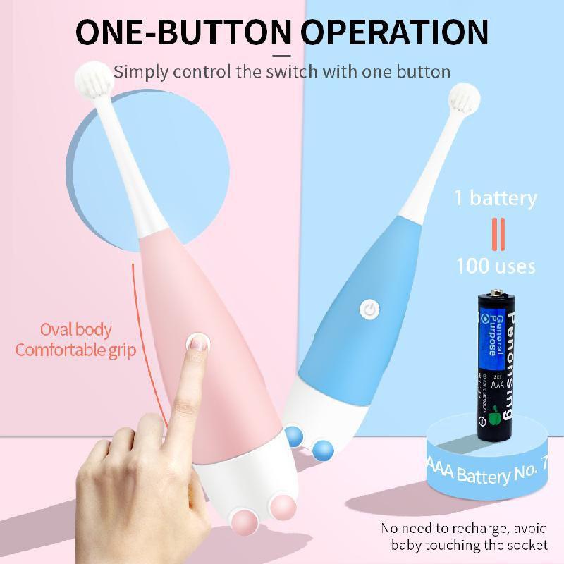 Автоматическая электрическая зубная щетка для детей с мягким силиконом для младенцев и малышей