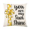 New Sunflower Home Sofa Pillow Cover Yellow Letter Print Living Room Bedroom Cushion Cover