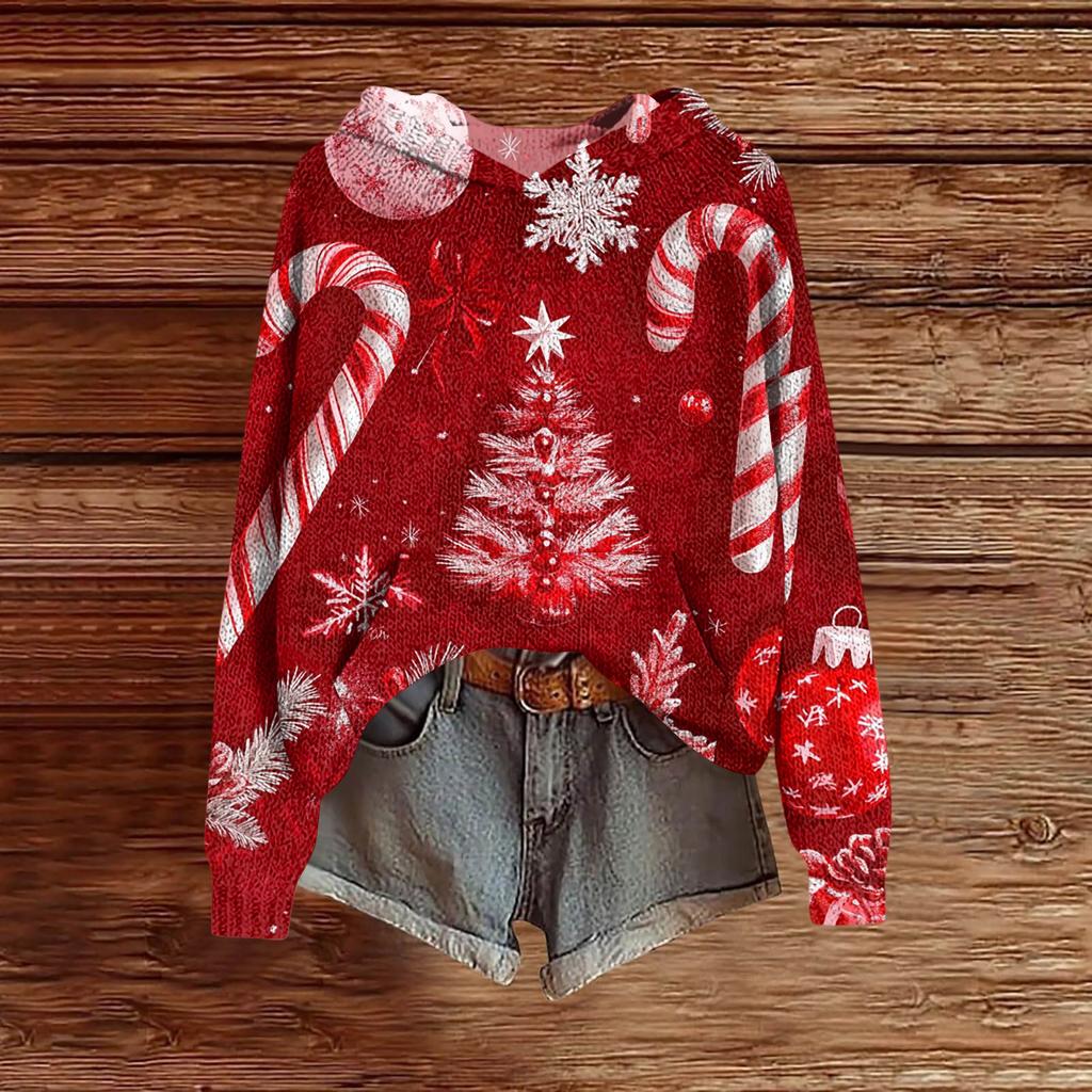 Женская модная повседневная толстовка с капюшоном и длинными рукавами с принтом