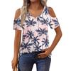 Женская футболка, элегантная повседневная рубашка с принтом, короткий рукав, летний топ свободного кроя