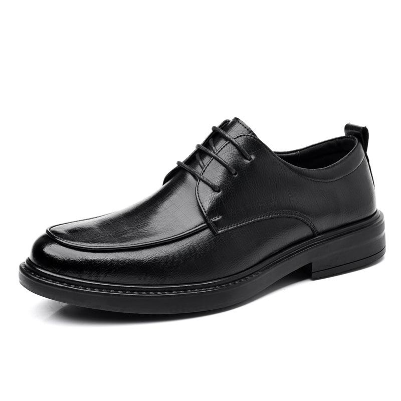 Leather Shoes Men's Autumn Dress British Style Low-top Soft-soled Casual Wedding Groom Wedding Shoes 2025