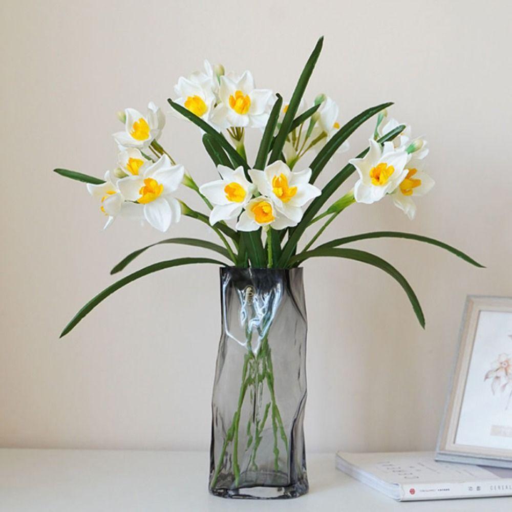 Искусственные цветы нарцисса Real Touch, искусственный букет из шелковых цветов, украшение для дома