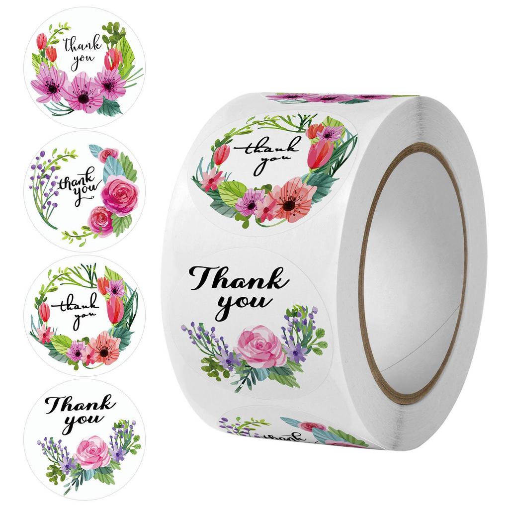 500 Self-Adhesive Thank You Dessert Stickers - Cartoons, Weddings, & Baking Seals for Children
