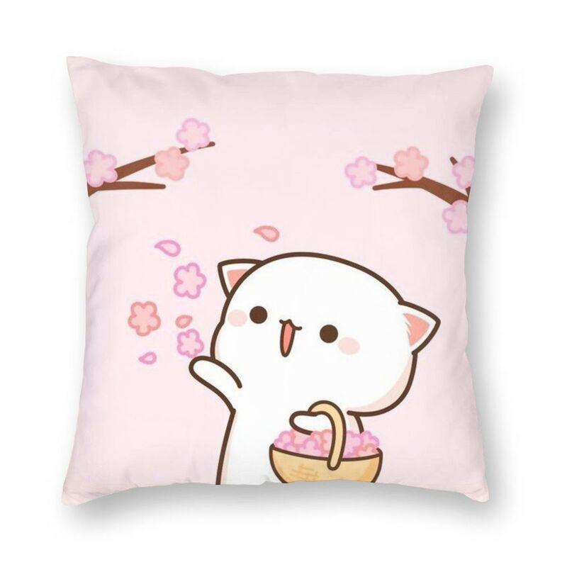 Наволочка для спальни, гостиной, милой пары, кота, персика и гома, домашний декор, наволочка для дивана