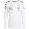 X Футболка гонщика команды Mercedes-Amg Petronas F1 с круглым вырезом и длинным рукавом для мужчин, топы, белая, черная JX5801