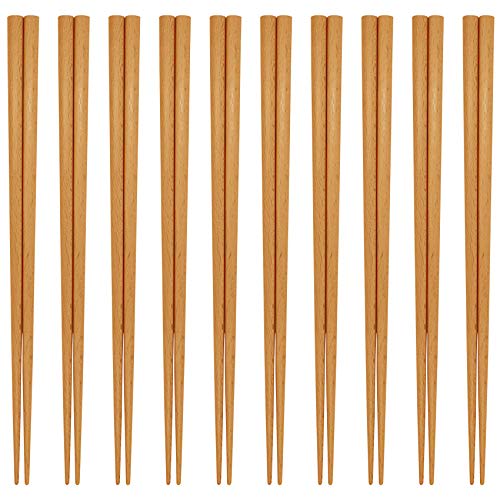 Made In Japan, Dishwasher Safe, Wakasa Lacquer Chopsticks, Natural Wood, Set of 10, 22.5cm