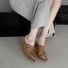 Мода 2025 Лето Женская обувь Пикантный носок Женские сандалии Натуральная кожа Женские тапочки Элегантные гладиаторские мюли Высокий каблук Вечерняя обувь