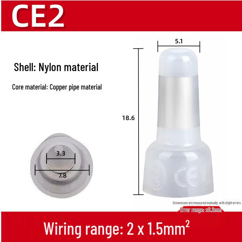 CE Nipple Type Transparent Flame Retardant Wire Connector Caps, Quick Connect Nylon Crimp Terminals