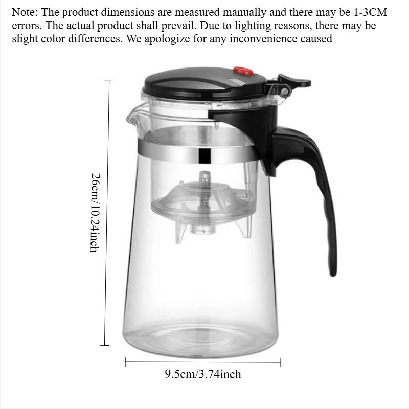 750ML Creative High Borosilicate Glass Filter Teapot Home Office Gift Large Capacity Press Floating Cup with Lid for Perfect Tea