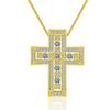 Ожерелье с крестом от отечественного производителя Цирконий Двойной 18-каратный позолоченный 18-каратный крест GP Ожерелье с крестом [LACRIS] [Золото] Мужское Женское
