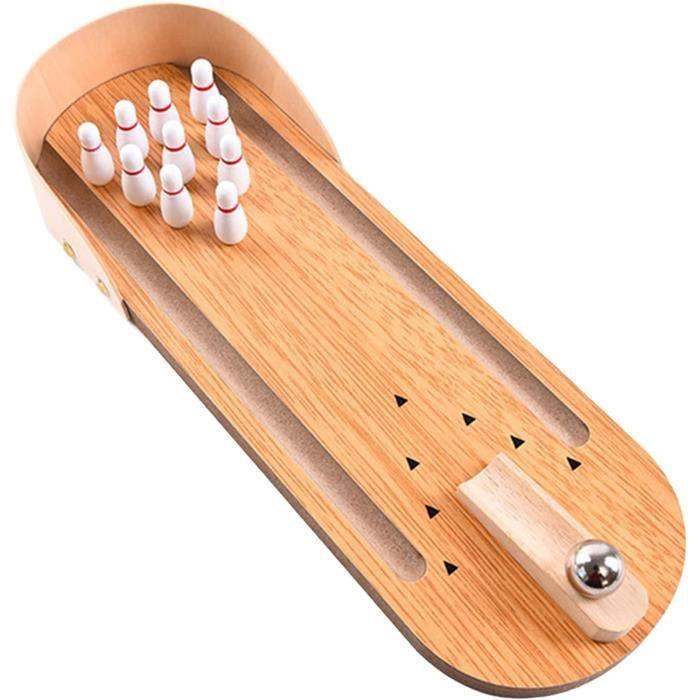Jeu de table en bois - Mini Quille de Bowling - Portable - Fonctionnel - Décoratif