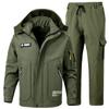 Men's Winter Waterproof Suit Outdoor Set Plus Size Set Warm Jacket + Warm Pants 2 Piece Set