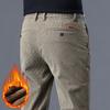 Fleece Men's Corduroy Casual Pants Chenille Thick Stretch Business Trousers Mid-rise Brand Winter Thermal Pants