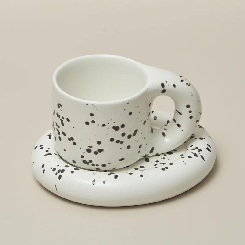 Nordic Ceramic Mug with Saucer Coffee Cup Drinking Cups and Saucers Home Office Tea Cup Coffee Cups Korean Mug Ceramic Plate