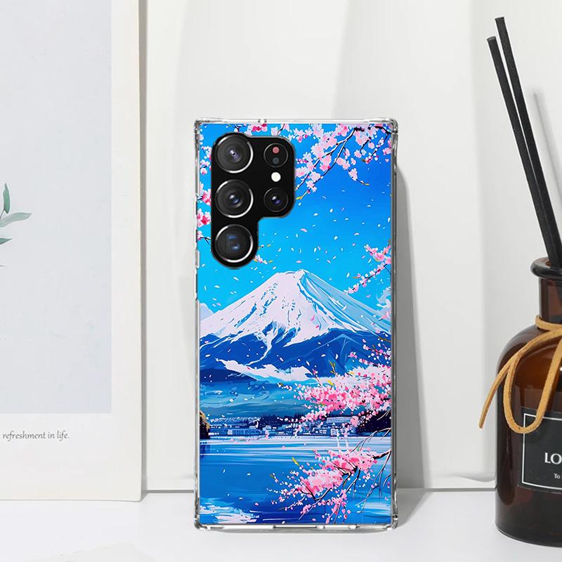 Japanese Cherry Mount Fuji Phone Case For Samsung Galaxy S26 S25 Edge S24 FE S23 S22 Ultra S21 Plus S20 + Art Fundas Back Cover