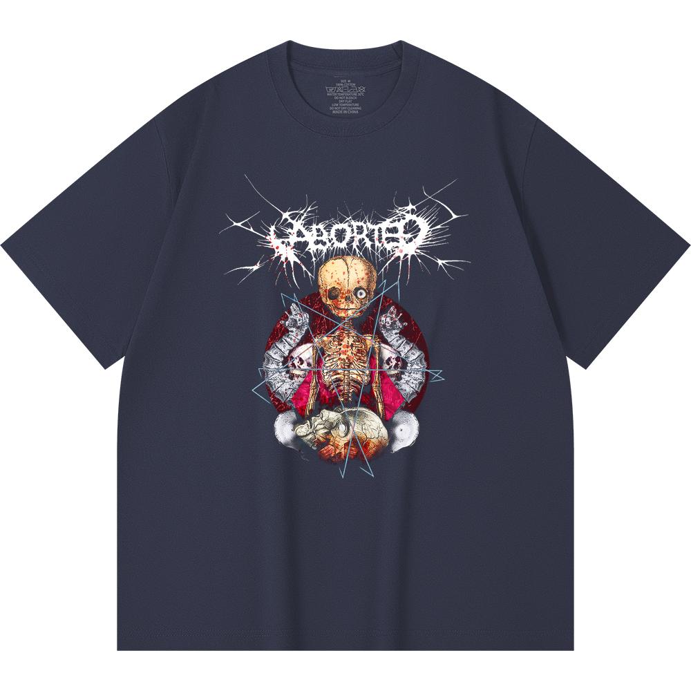 Хлопковая футболка плотностью 230 г/м² 100% Хлопок Heavy Metal Футболка с принтом рок-группы Популярная музыка Унисекс Тяжелая хлопковая футболка