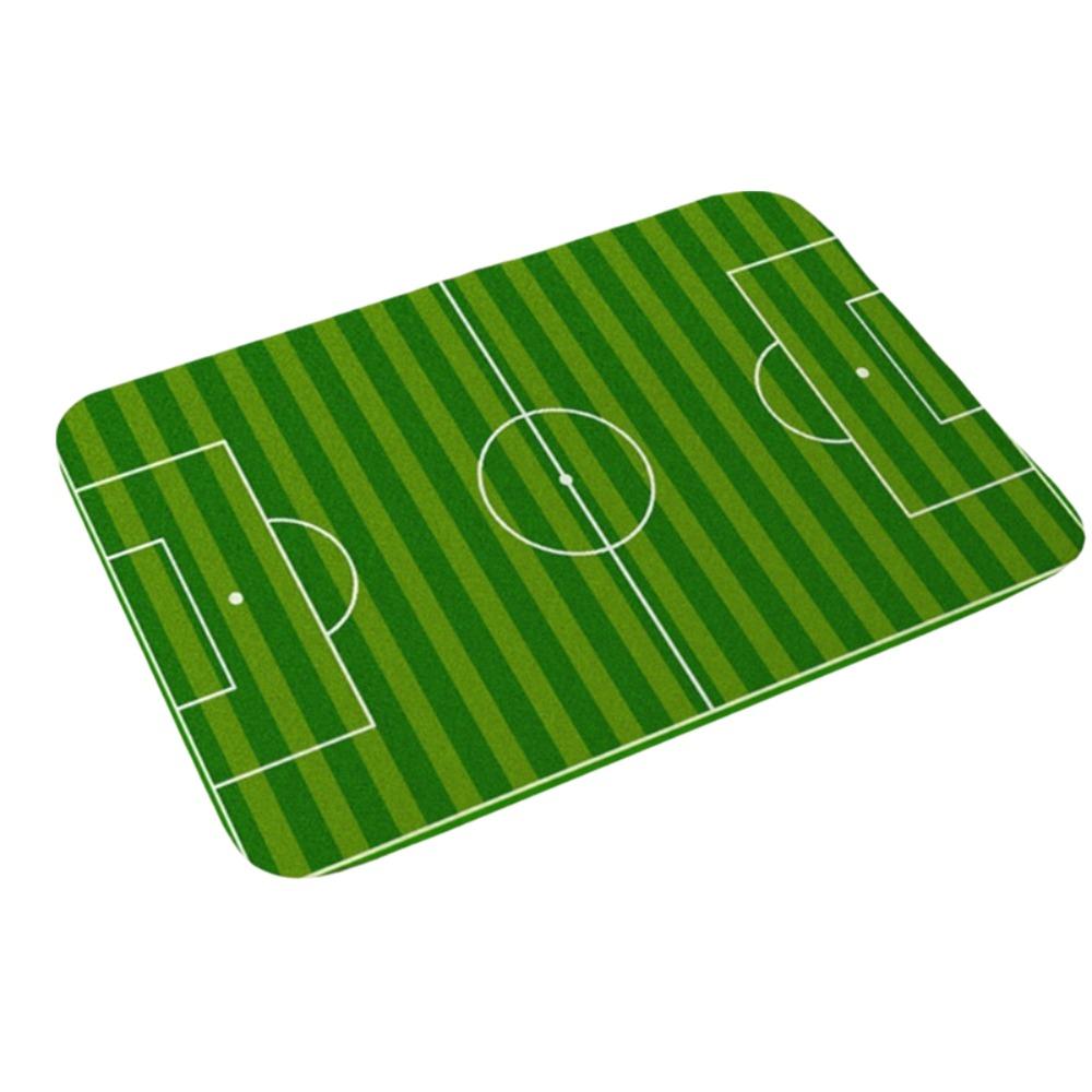 Green Football Court Pattern Doormat Non-slip Small Rug Home Decor Bath Mat Bathroom
