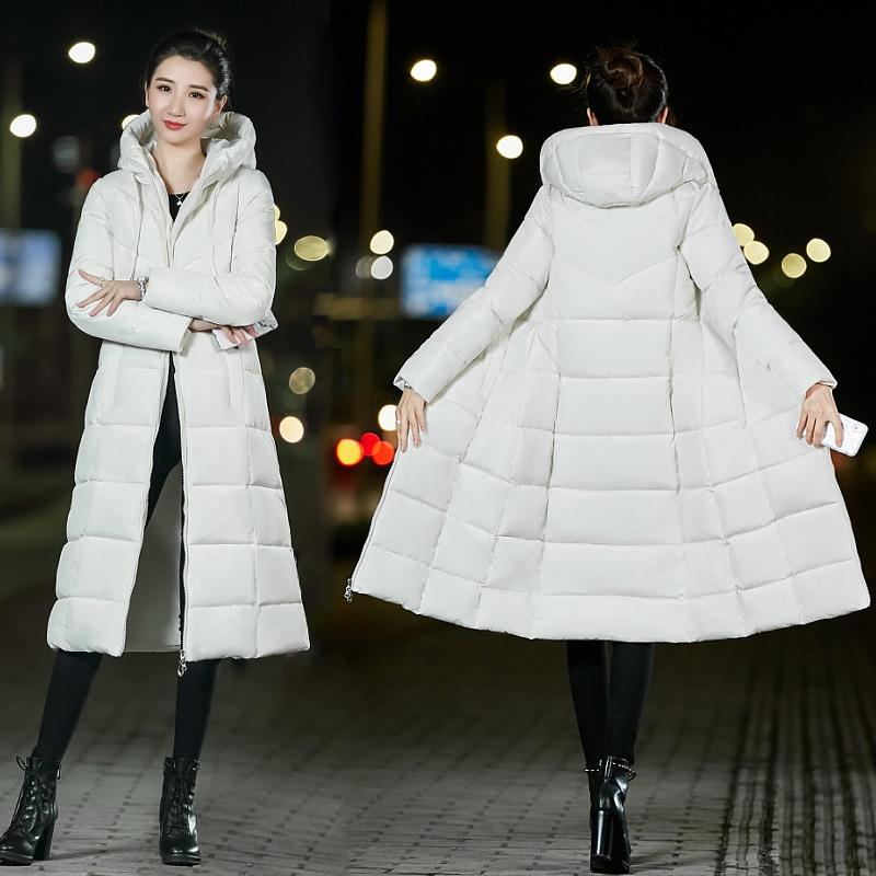 Women Winter Hooded Warm Coat Slim Cotton Padded Basic Jacket Female Long Outwear