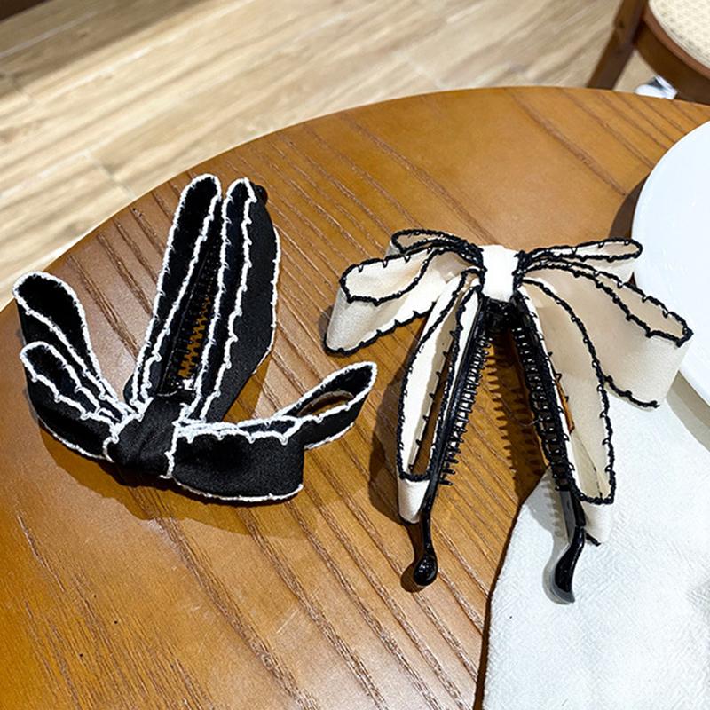 Бантик Заколка-банан для женщин девочек Сладкая высокая прическа конский хвост Фиксирующая заколка для волос Элегантная шпилька Головной убор Простые аксессуары для волос