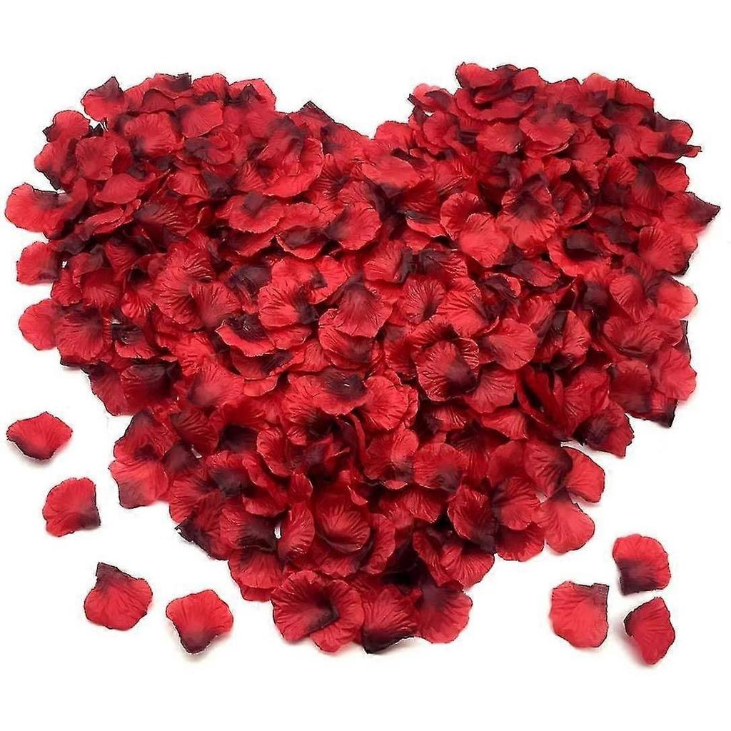 1200 Pieces Rose Petals, Red Silk Artificial Roses Flower Confetti For Wedding