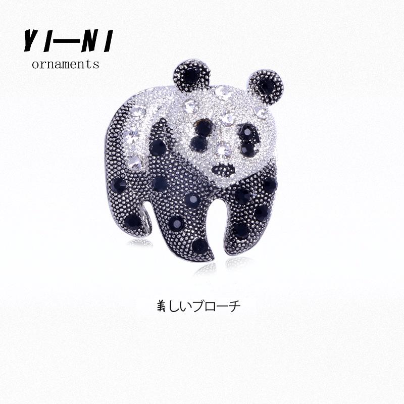 Модная брошь в виде ежа и панды со стразами - булавка в европейском и американском стиле