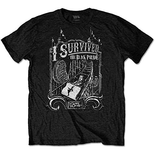 My Chemical Romance T Shirt I Survived Band Logo Official Mens Black S