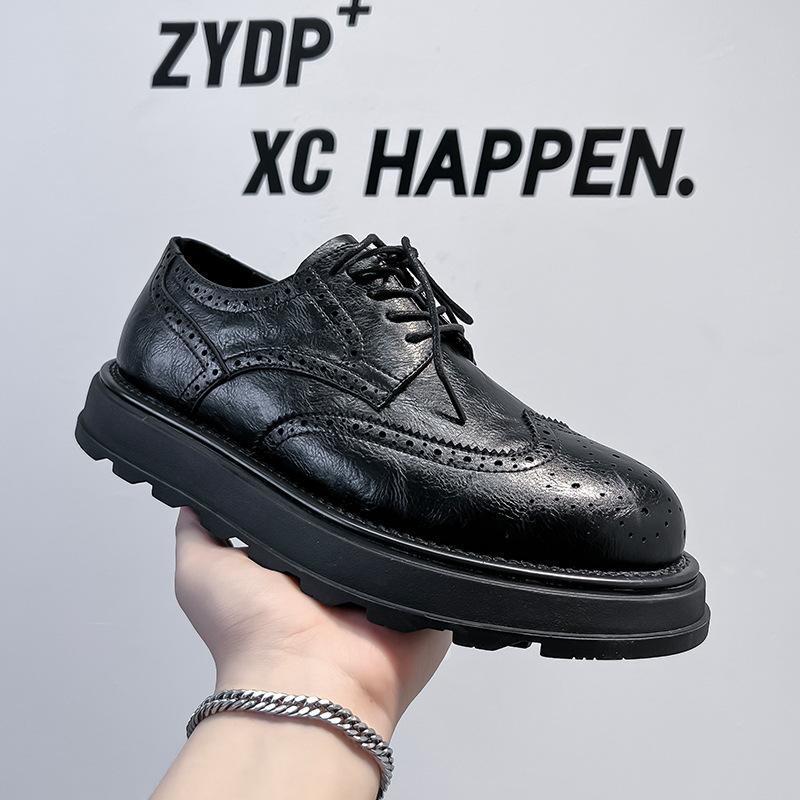 Мужские кожаные туфли Brock 2025 новая деловая формальная обувь со скрытой платформой повседневные свадебные туфли жениха 98848-A