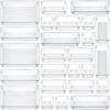 Clear Drawer Organizer Transparent Drawer Divider Storage Box Bins Case for Utensil Cosmetic Groceries Kitchen Tableware Box